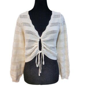 ❤️ HIPPIE ROSE Netted Cropped Cardigan Size L